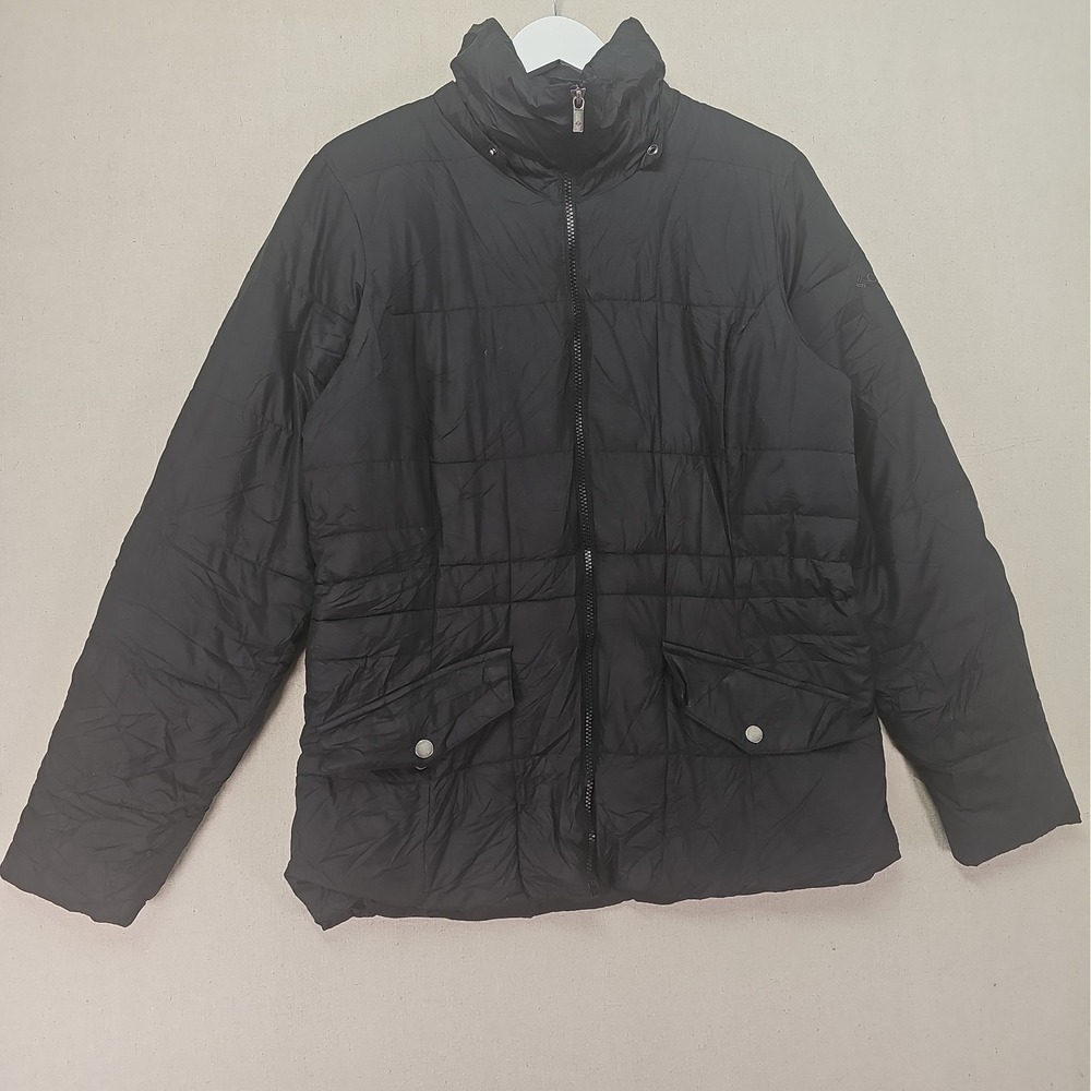 Columbia Lone Creek Womens Medium Black Full Zip Puffer Jacket WL1147 NO HOOD